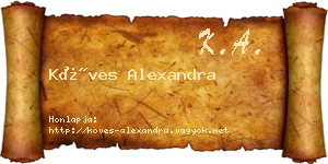 Köves Alexandra névjegykártya