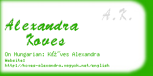 alexandra koves business card